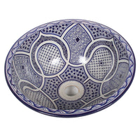 Countertop washbasin blue round