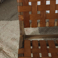 Handcrafted Leather and Wood Lounge Chair