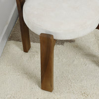 Minimalist Wooden Chair with soft white upholstery