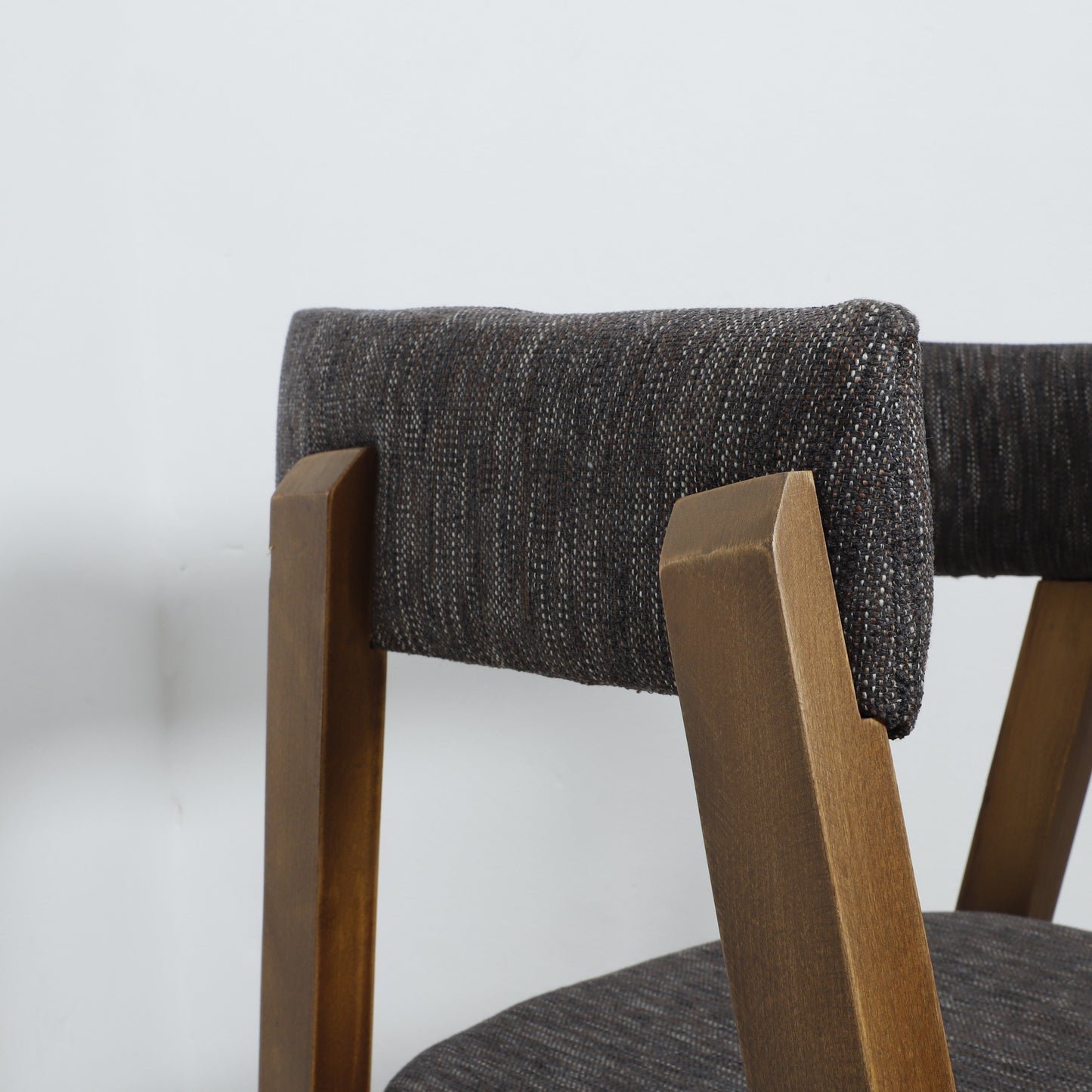 Minimalist Wooden Chair with soft white upholstery