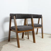 Minimalist Wooden Chair with soft white upholstery