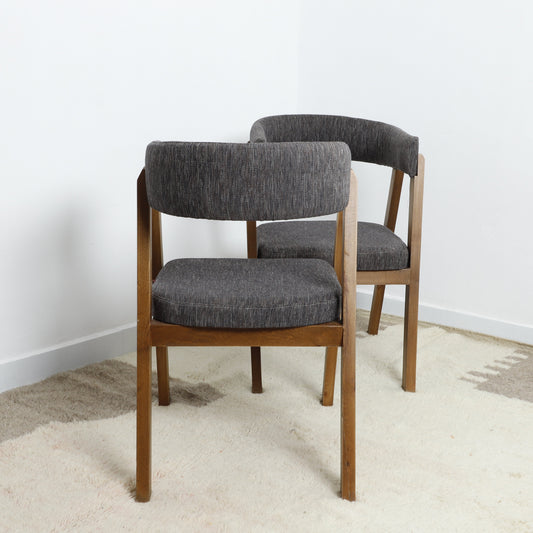 Minimalist Wooden Chair with soft white upholstery