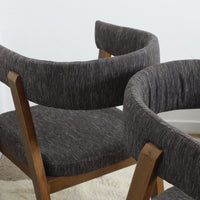 Minimalist Wooden Chair with soft white upholstery