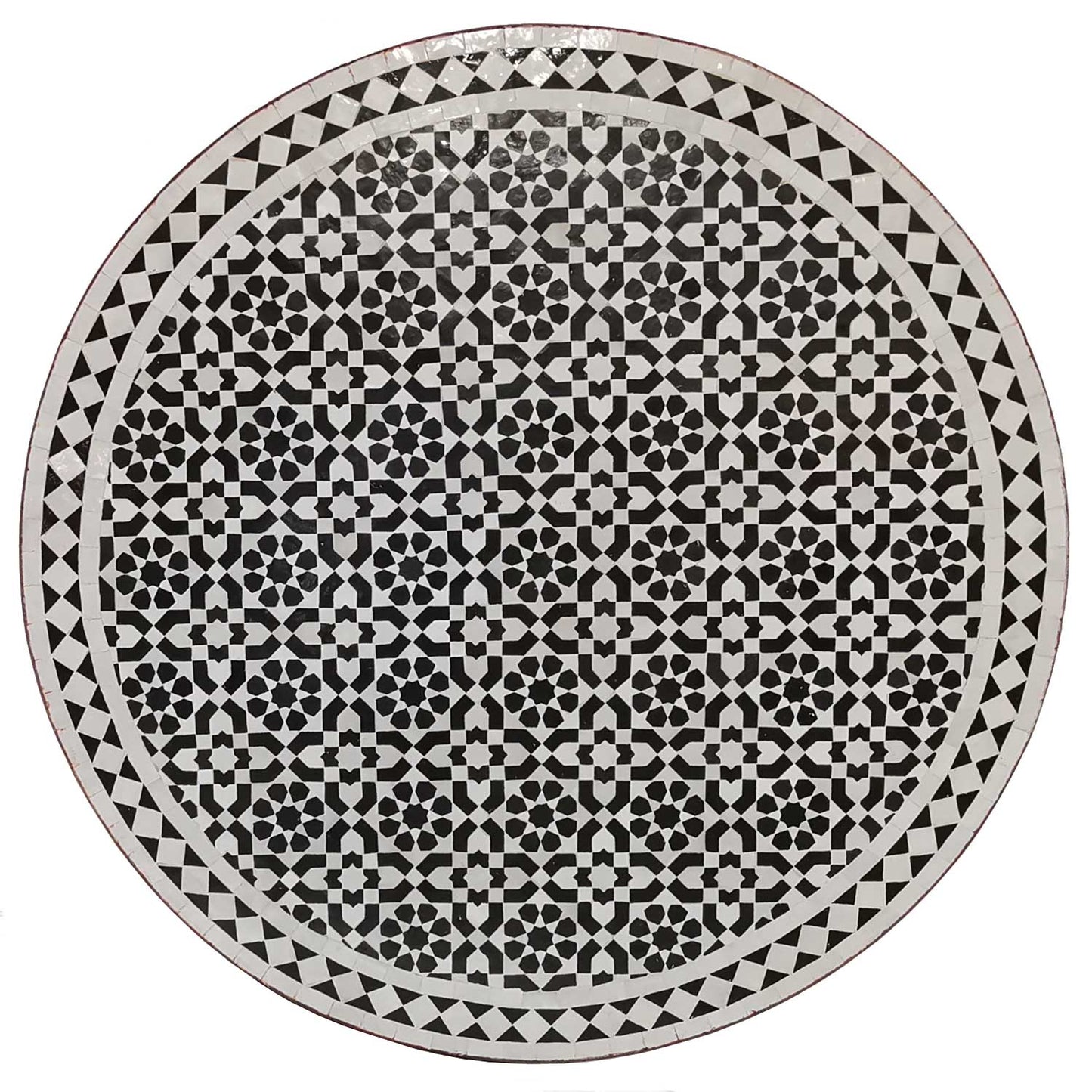 Mosaic table D100 black white glazed