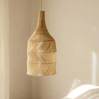 Rattan Wicker Pendant Lampshade – Handcrafted Natural Lighting for Boho and Rustic Interiors