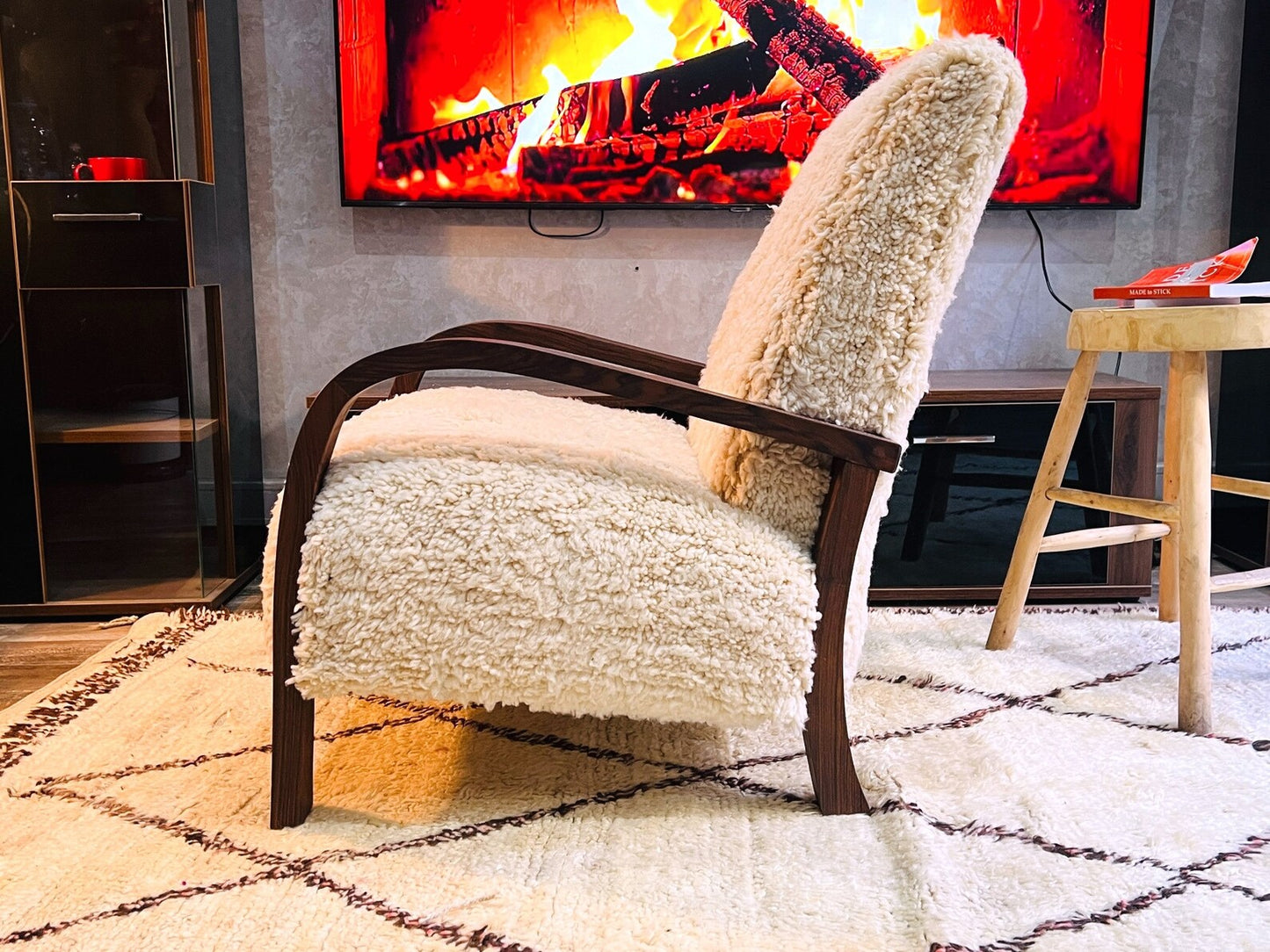 Custom walnut wood Chair