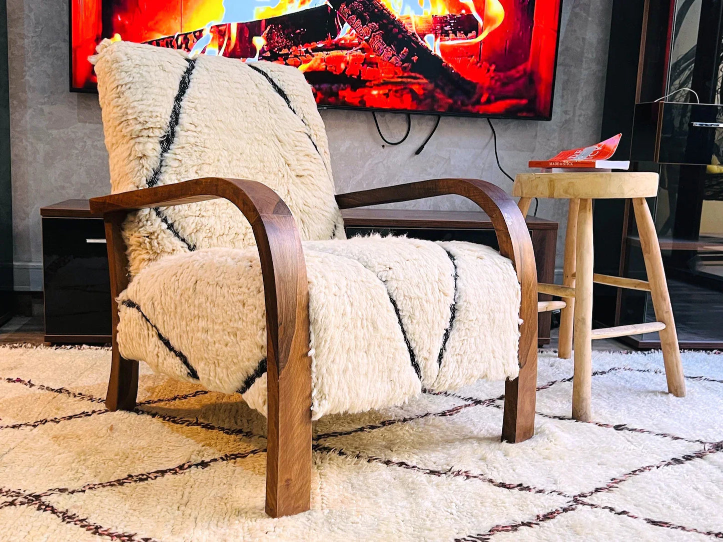 Custom walnut wood Chair