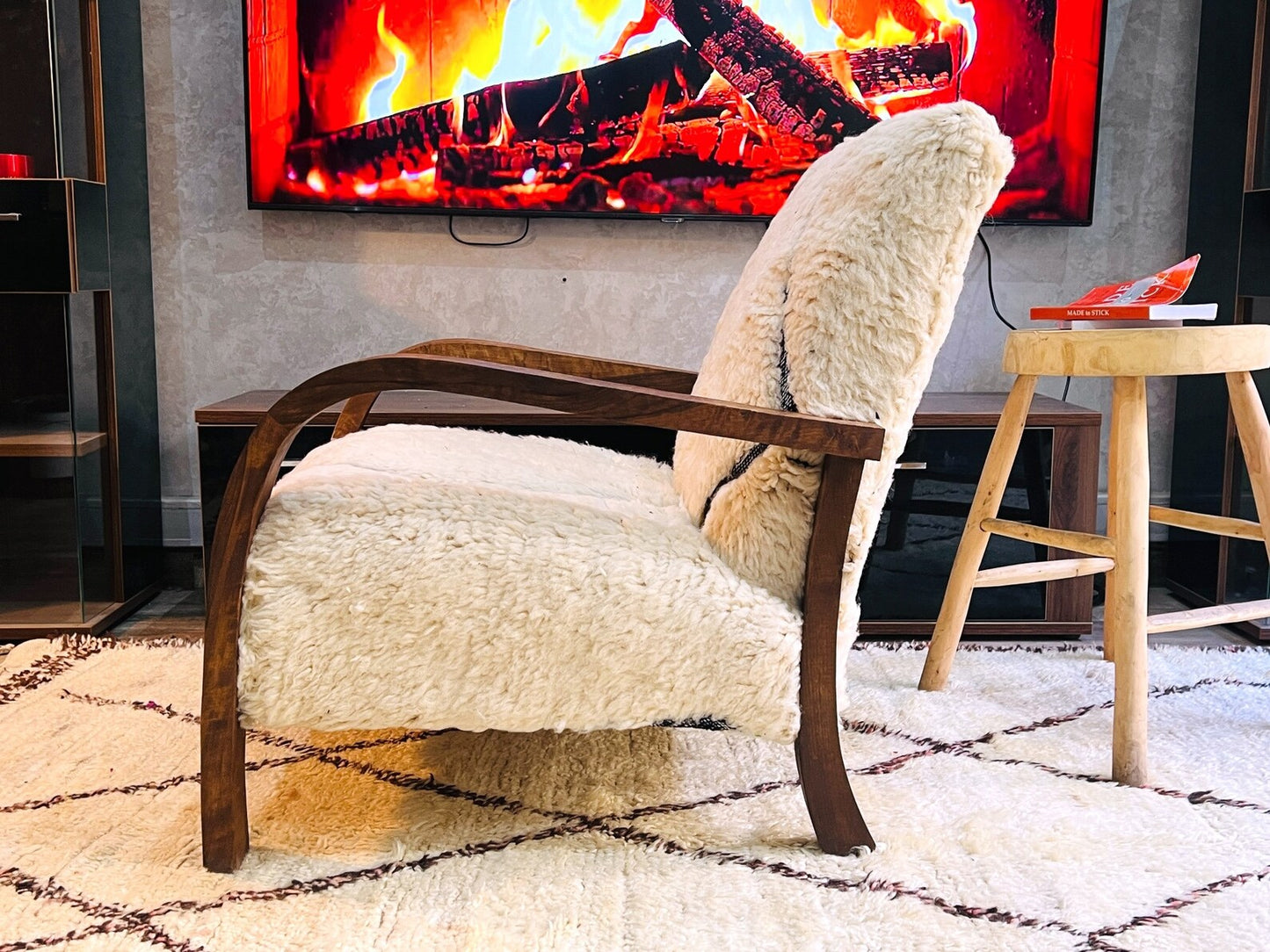 Custom walnut wood Chair