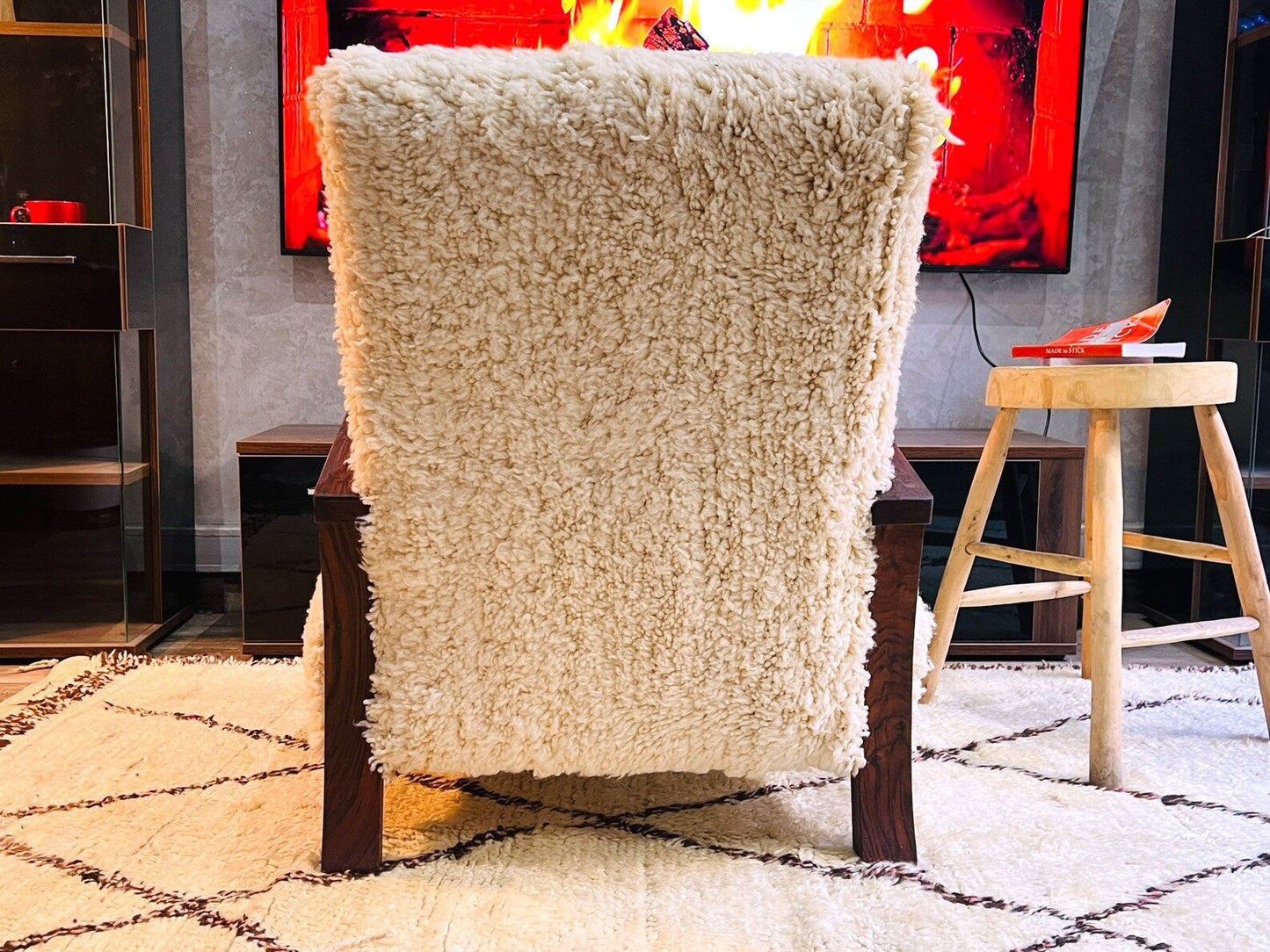 Custom walnut wood Chair