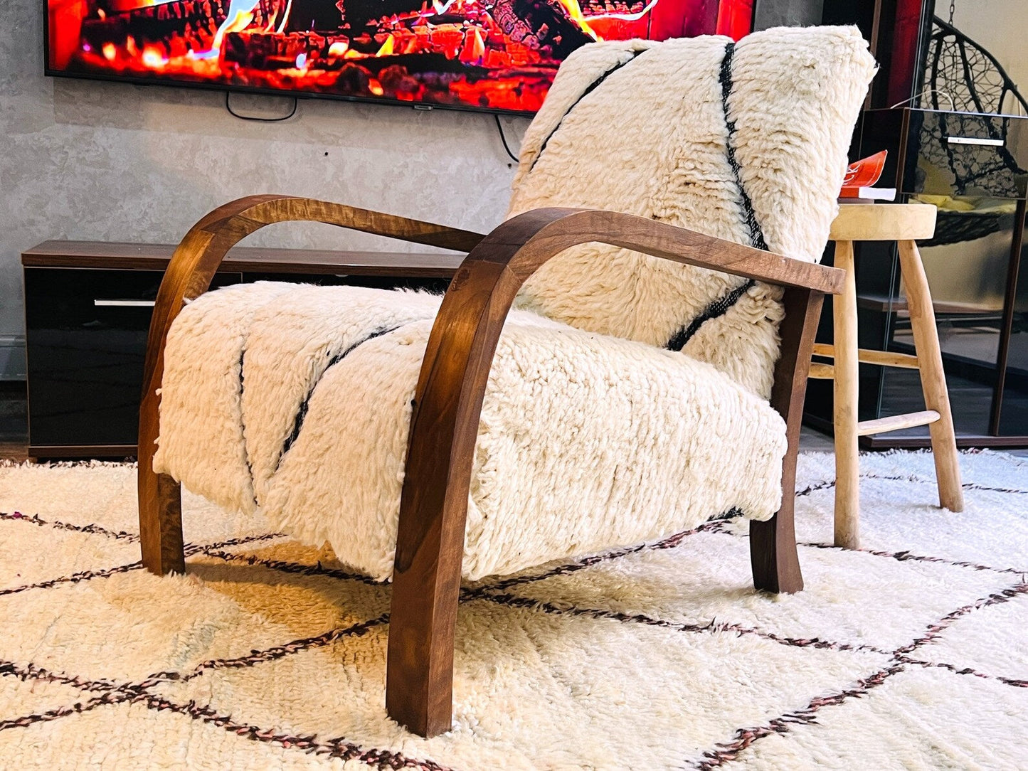 Custom walnut wood Chair