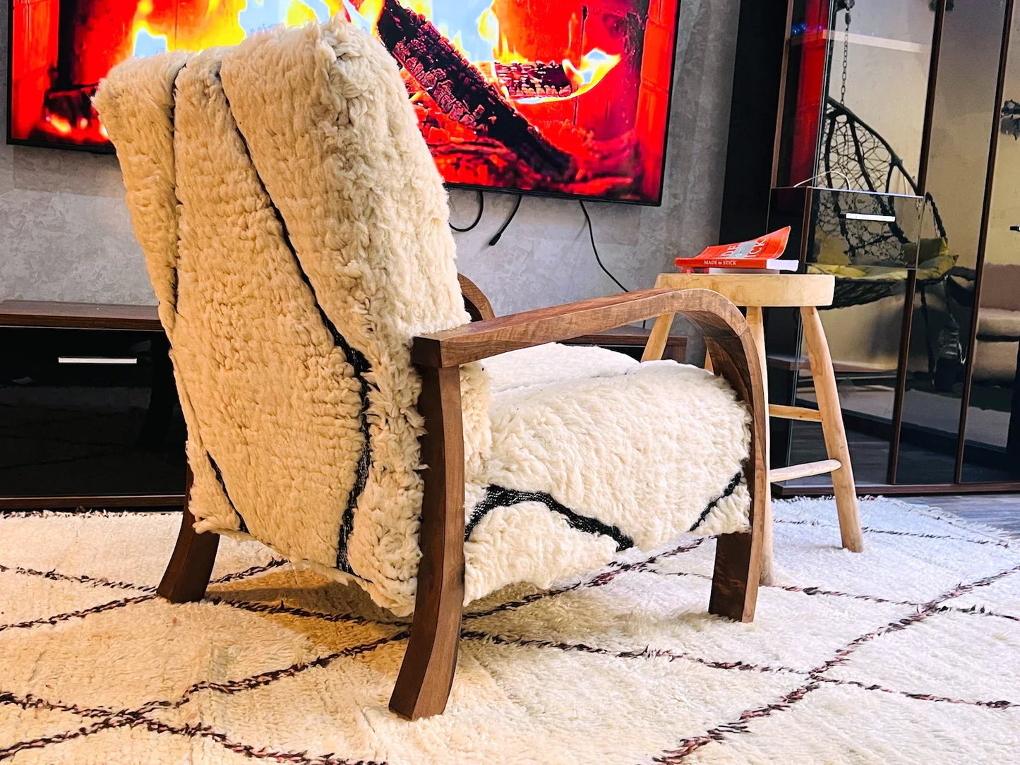 Custom walnut wood Chair