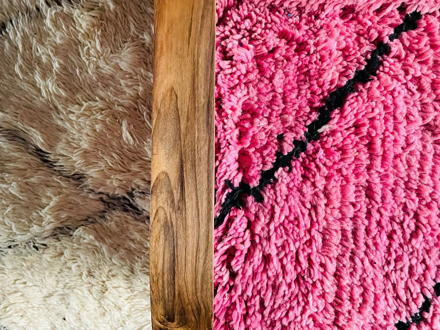2 set of Moroccan Wool Lounge Chair with Walnut Frame