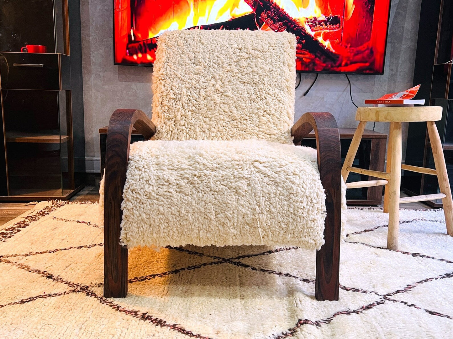 Custom walnut wood Chair