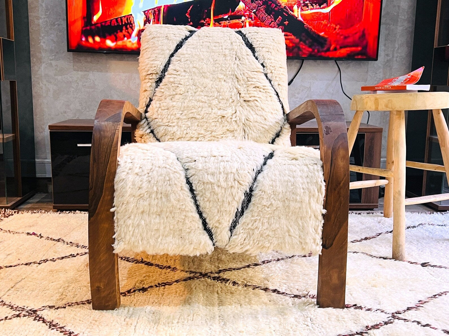 Custom walnut wood Chair