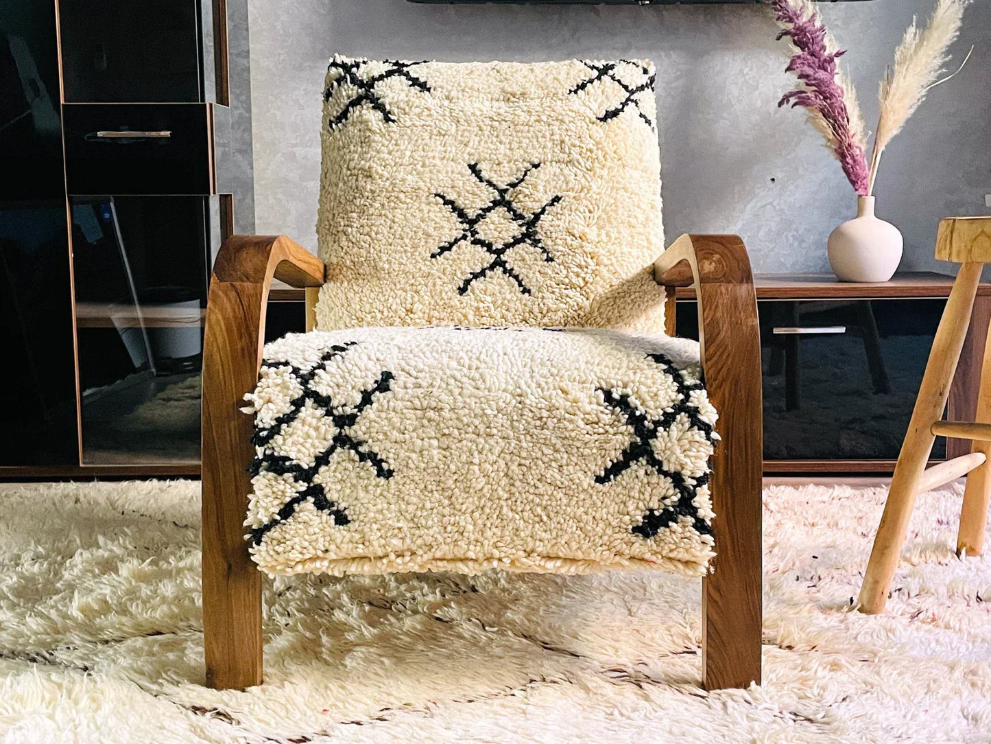 Custom walnut wood Chair