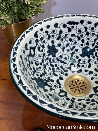 compare product Hand-Painted Bathroom Mid Century Bathroom Vessel Sink