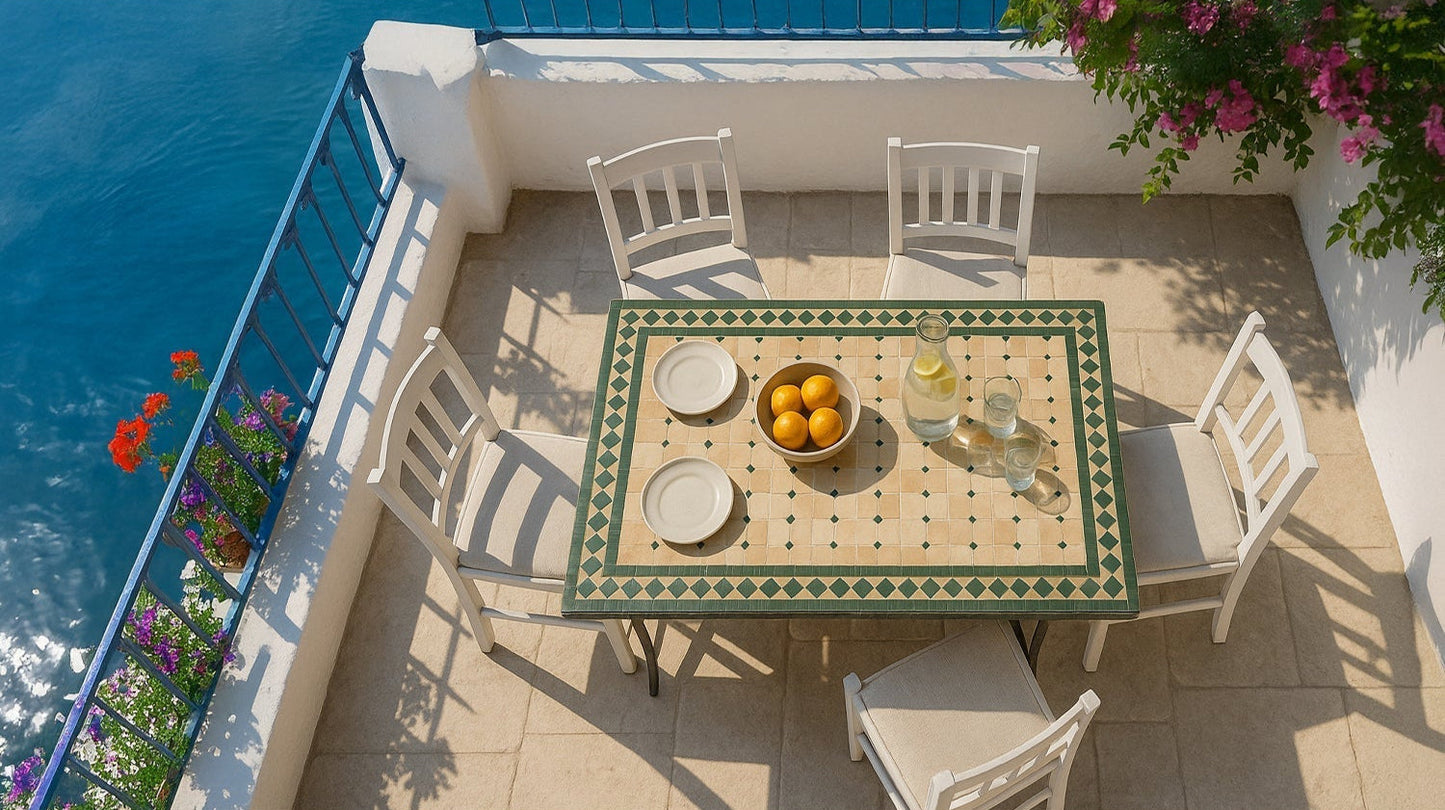 Mosaic Dining Table 120x80 Green/Diamond