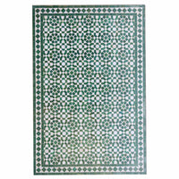 Mosaic Dining Table 120x80 Green White Glazed