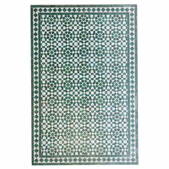 compare product Mosaic Dining Table 120x80 Green White Glazed