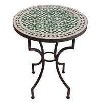 Mosaic table D60 green white glazed