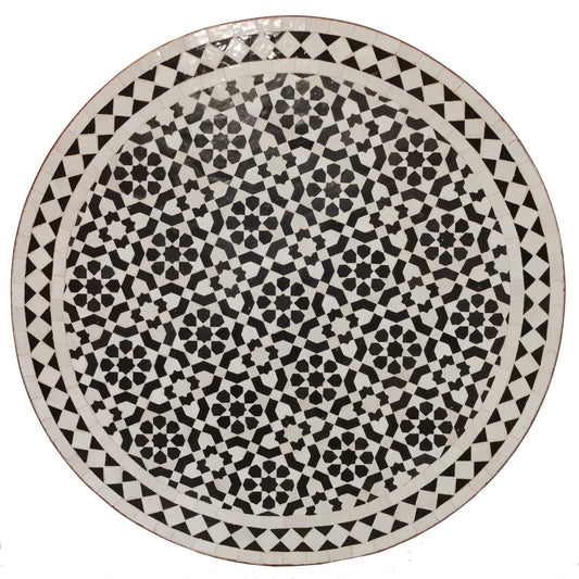 Mosaic table D80 black white glazed