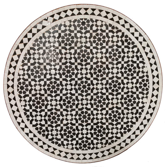 Mosaic table D90 black white glazed