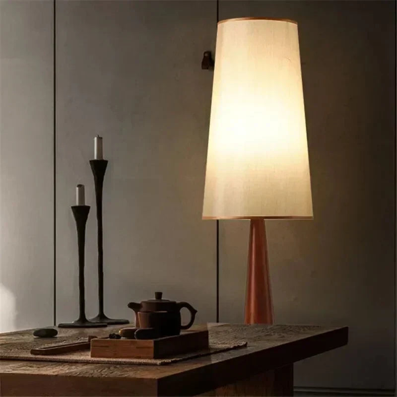 Wabi-Sabi Solid Wood Floor Lamp-Corner Standing Light for Living Room, Bedroom & Cafe Decor