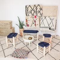 Banc bois marocain et choix du tressage coloré