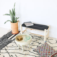 Banc bois marocain et choix du tressage coloré