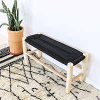 Banc bois marocain et choix du tressage coloré