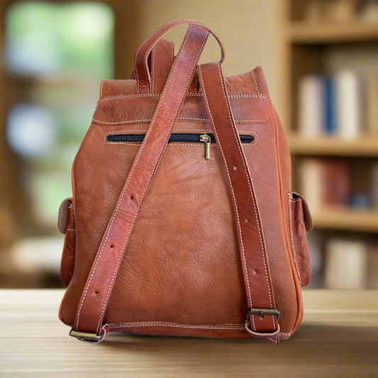 Amkan Leather Buckle Backpack