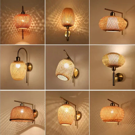 bamboo wall sconce living room decor lighting