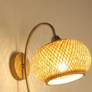 Handcrafted Bamboo Wicker Wall Sconce Lampshade - Natural & Eco-Friendly Lighting