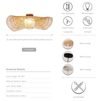 Waving Bamboo Ball Ceiling Lamp