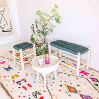 Banc bois marocain et choix du tressage coloré