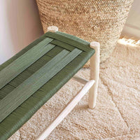 Banc bois marocain et choix du tressage coloré