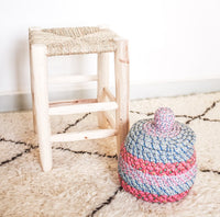 Tabouret tressé en corde de Marrakech