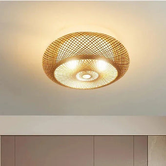 compare product Exquisite Round Bamboo Ceiling Lamp