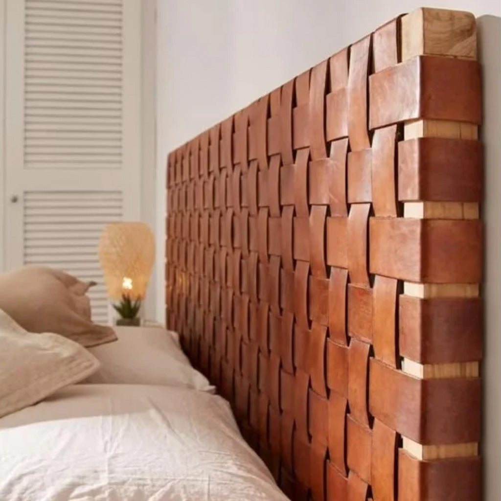 Woven Leather Headboard - Custom Made