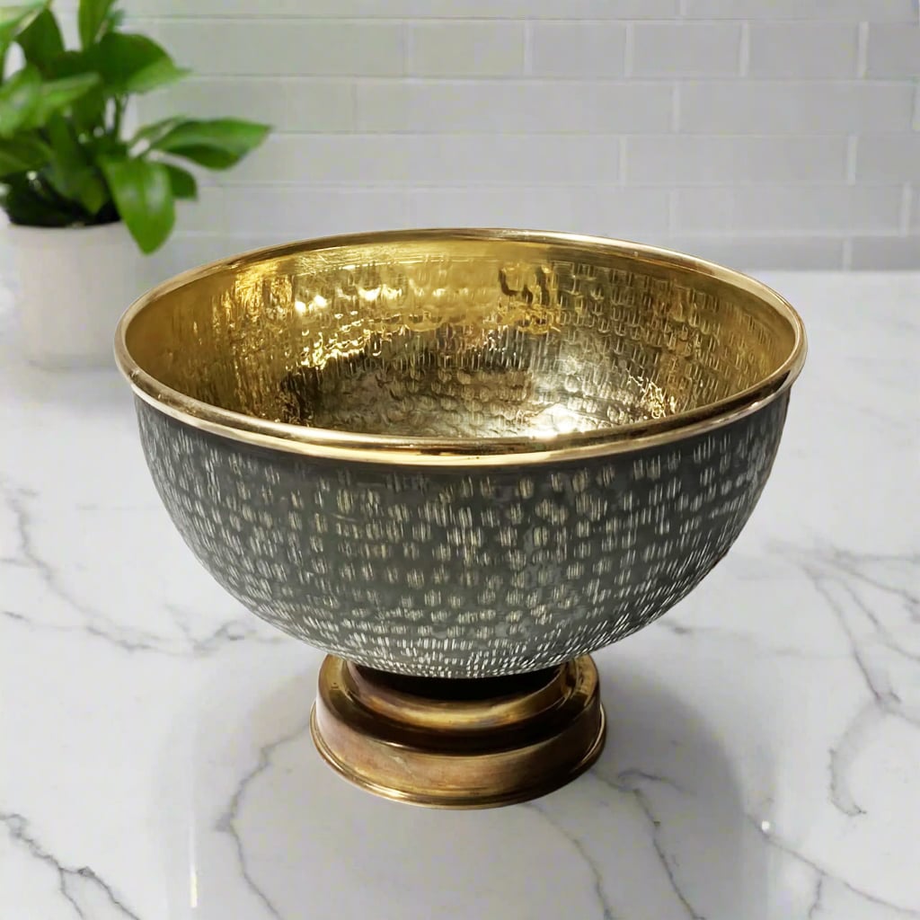 Black & Gold Hammered Brass WashBasin