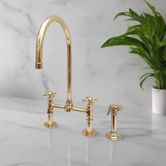 compare product Two Handle Bridge Kitchen Faucet