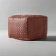 Woven Square Leather Pouf