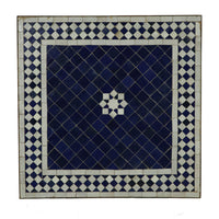Mosaic Table 60x60 Star Blue White
