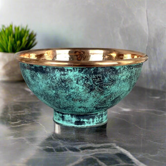 compare product Engraved Copper Bathroom Sink