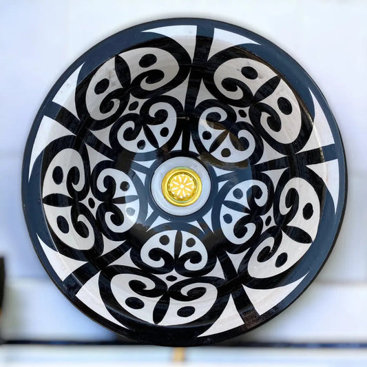 Round washbasin Hand Painted Kitchen Sink