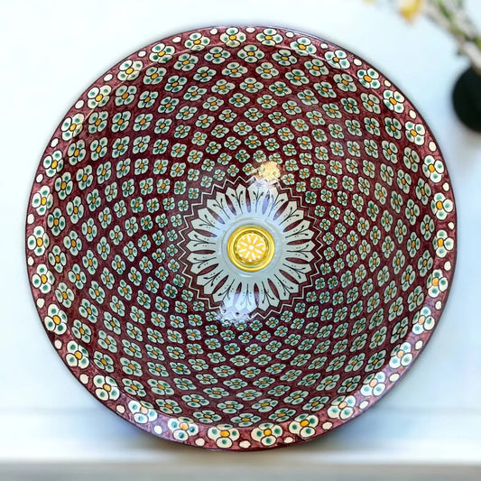 Round Hand Painted Bathroom & Kitchen Sink