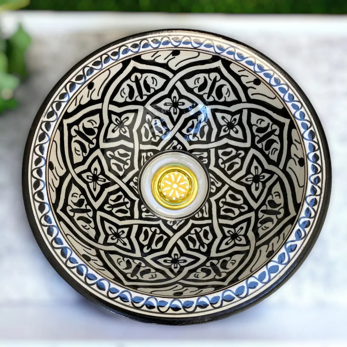 Bathroom & Kitchen Sink Round Hand Painted