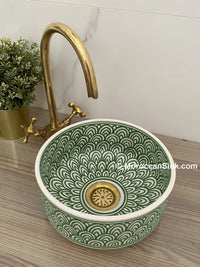 Moroccan Fishscale Green Color Sink