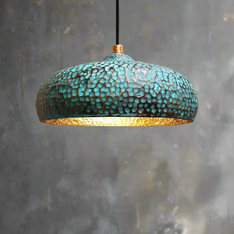 compare product Blue Patina Brass Pendant Light