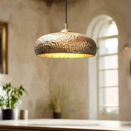 Hammered Brass Pendant Light